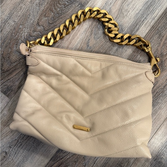 Rebecca Minkoff Tan Leather Shoulder Bag with Gold Chain - Picture 3 of 3